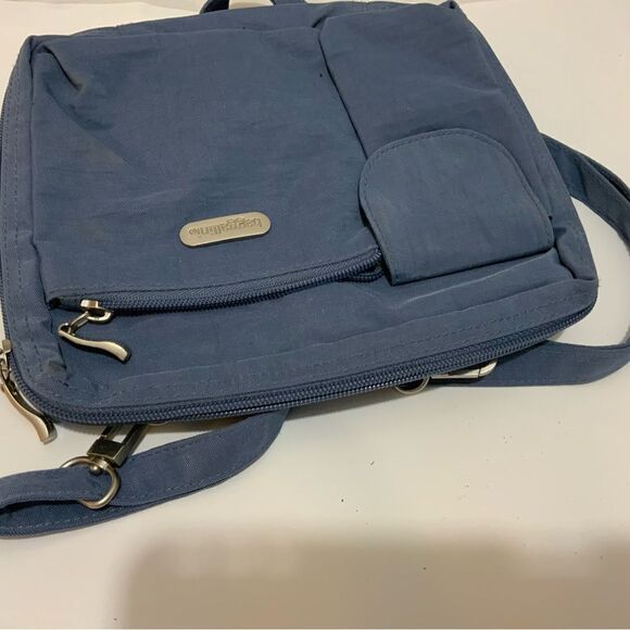 New BAGGALLINI Blue Nylon Crossbody Travel Organizer Shoulder Handbag Purse - Picture 5 of 9